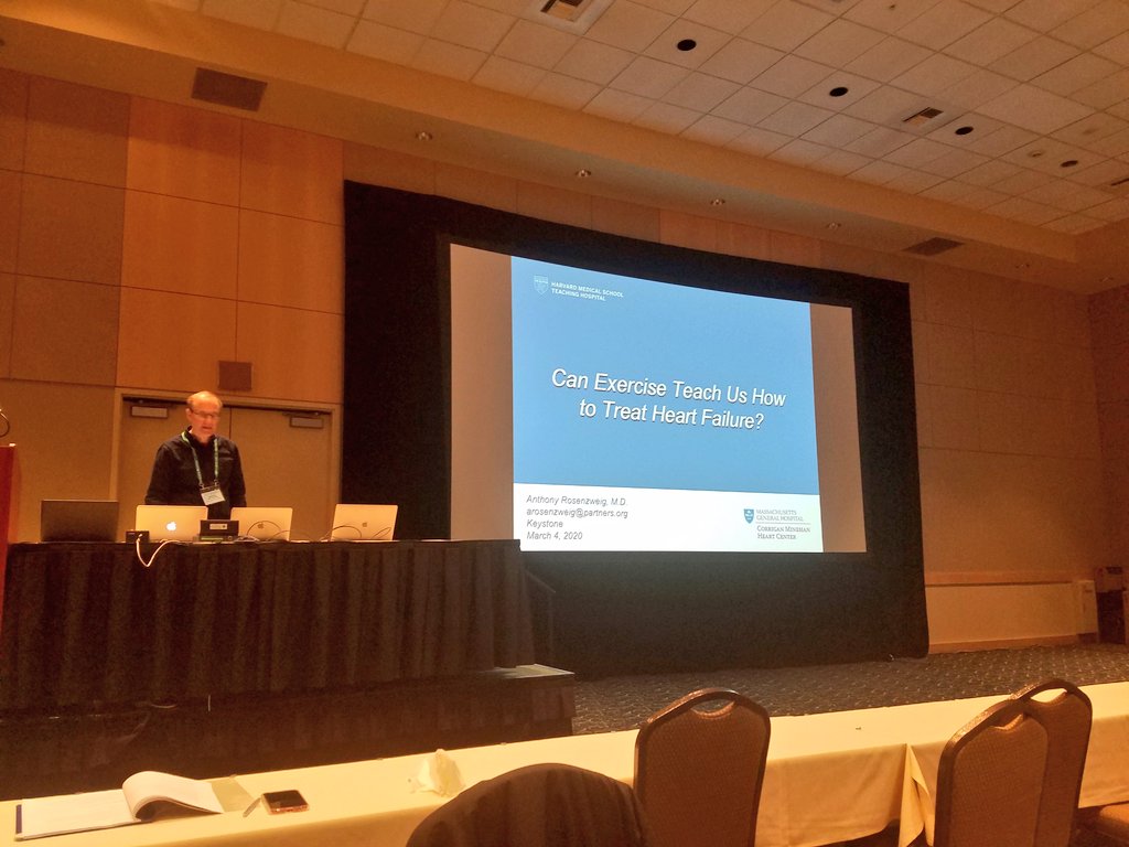 EMatthewMorris2's tweet photo. Dr. Anthony Rosenzweig (@rosenzweig_a) starts off the evening session @KeystoneSymp #KSheartfail #KSexercise, with data on using exercise-mediated cardiomyogenesis as a tool to investigate new targets in the treatment of heart failure. https://t.co/gzMRHrwcYu