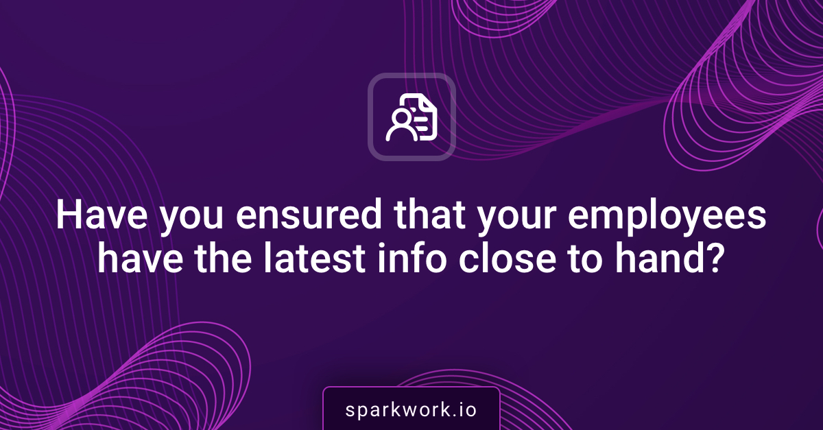 Sparkwork_SaaS's tweet photo. Have you ensured that your employees have the latest info close to hand? #lxp #lms #sparkwork https://t.co/vwNHnUMQ0S