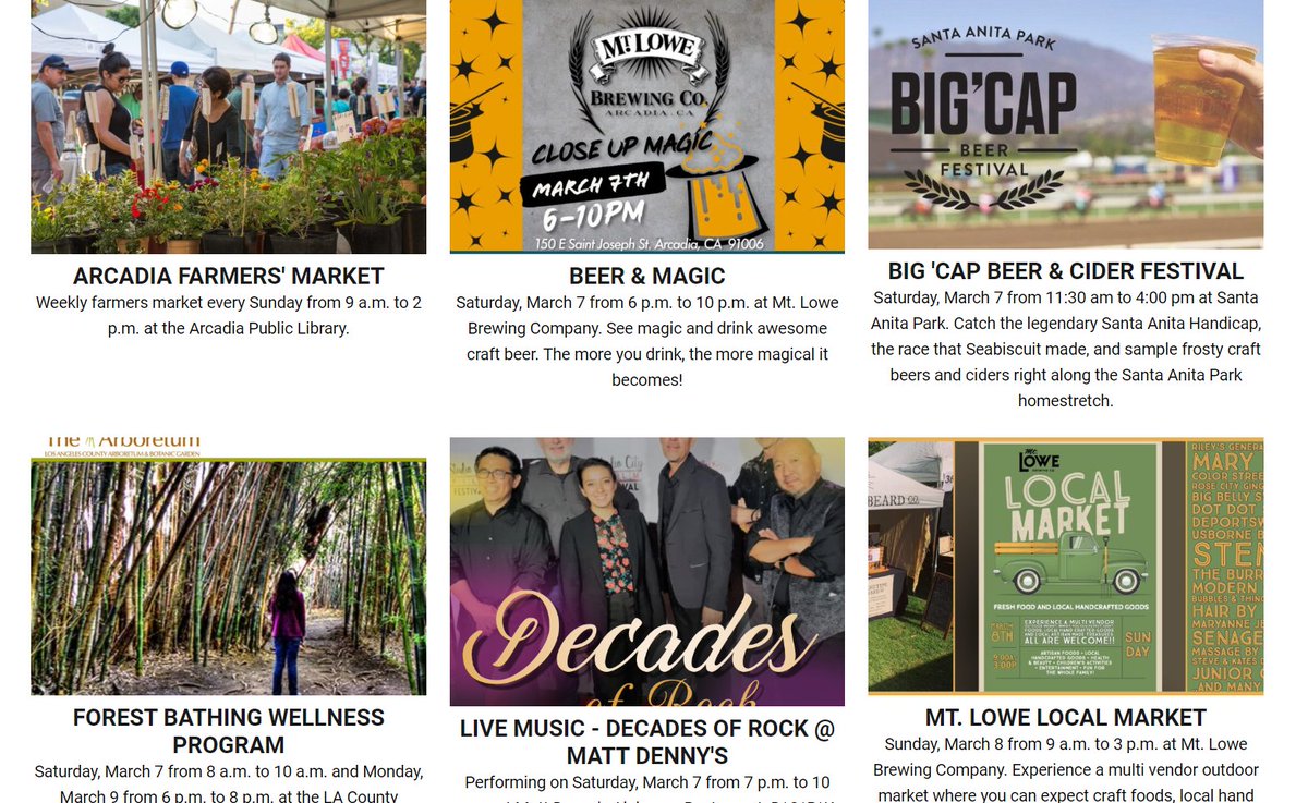 VisitArcadia's tweet photo. Keep up to date on all the latest fun & events happening in Arcadia this spring with Visit Arcadia's events page! https://t.co/MpSr6xHHgk #Arcadia #SoCalFun #AwesomeEvents #HereComesSpring https://t.co/TNUrwDRnDP