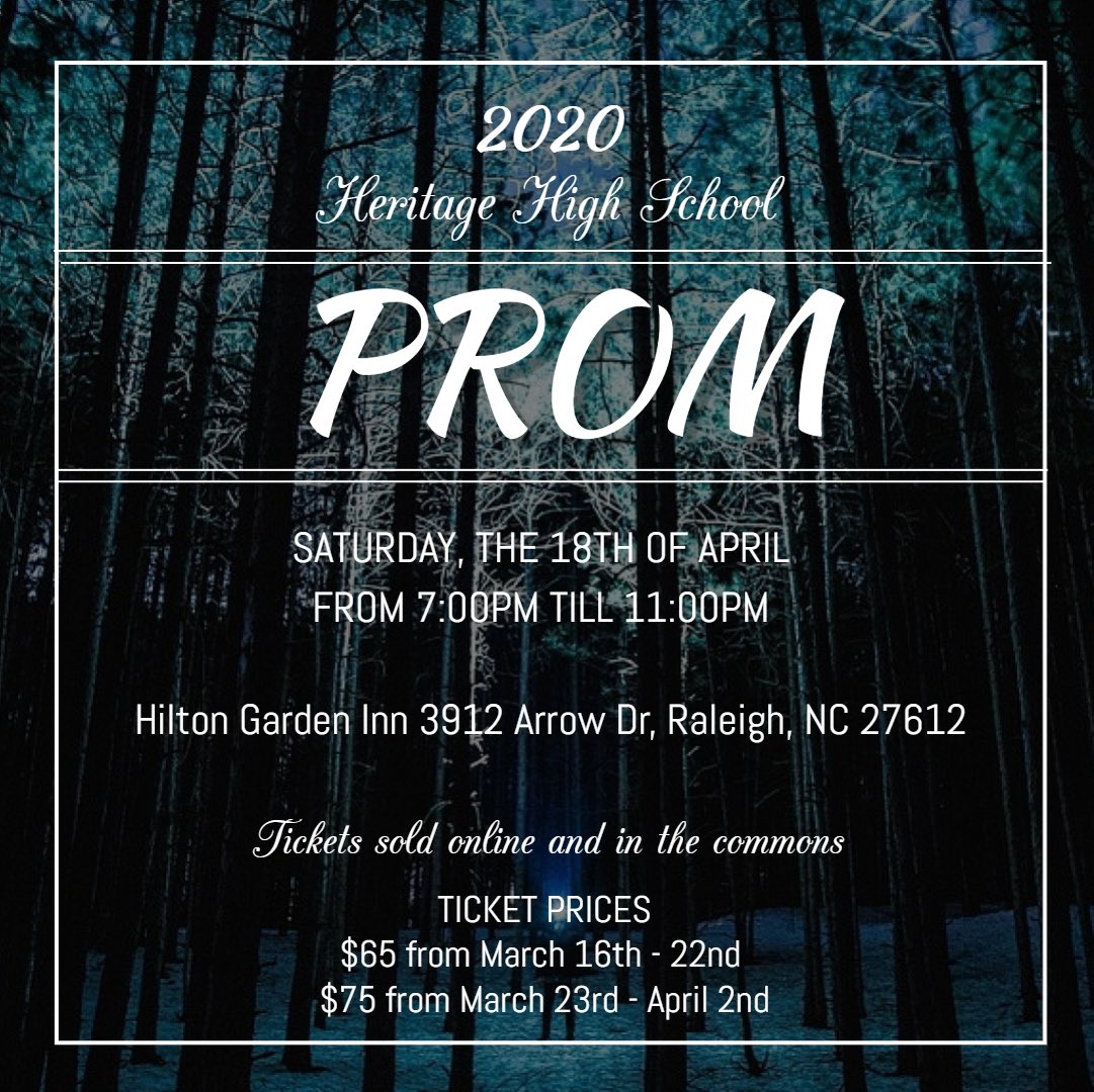 HHSProm20's tweet photo. Prom 2020 Theme is Enchanted Forest! Ticket sales start March 16th!😁 https://t.co/I5yPvo2Et8