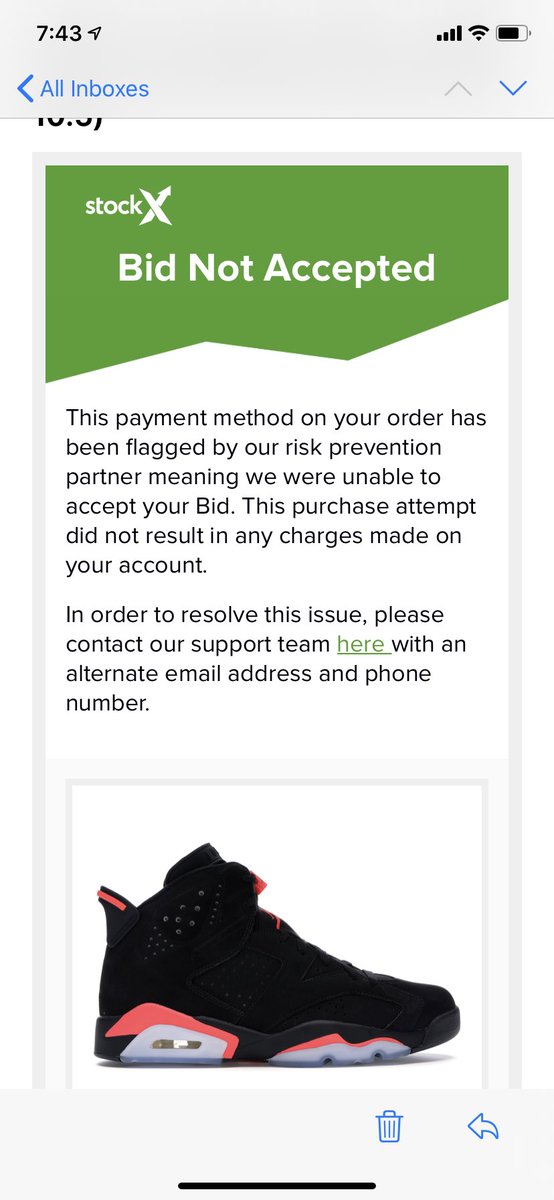 amfawaz's tweet photo. @stockx My issue is that I get the following when I attemp to place my order. See photo. https://t.co/APYysw9JH0