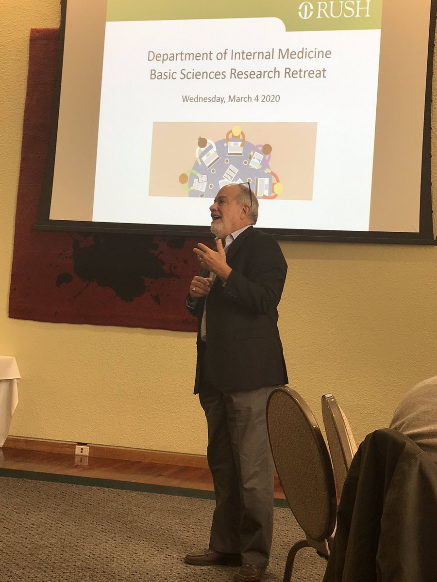 fair_rush's tweet photo. Vice Chair for Research within @RushDOIM, Dr. Alan Landay organized a fun, informative and inspiring Research Retreat, bringing together clinicians and basic scientists together. Opportunities for collaboration abound! #aging #innovation https://t.co/xtz1xUjIgG