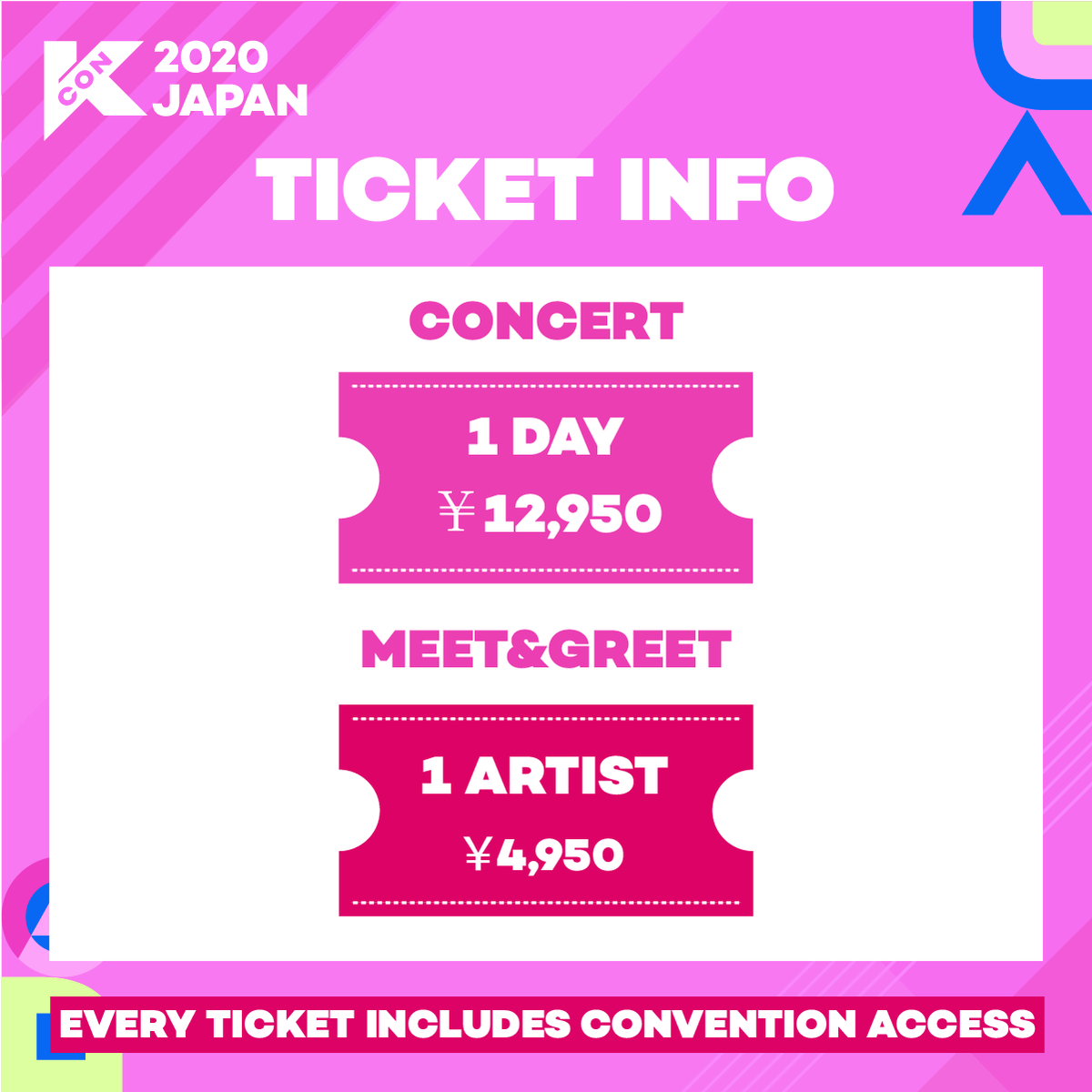 kconjapan's tweet image. [#KCON2020JAPAN] 4th TICKET OPEN!

今すぐ #KCONJAPAN チケットを購入してください! 🎈
▶️ kconjapan.com/ticket

#KCON #LETSKCON #KCON2020 #KCON20JP