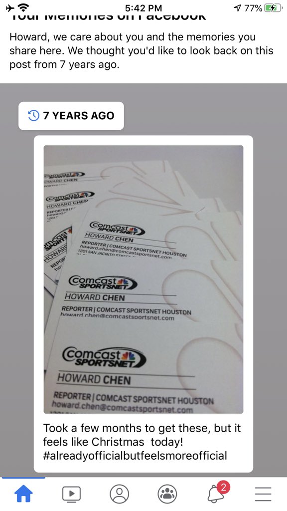 TheHoChen's tweet photo. Got this reminder today. Will never forget. GREAT memories forever and will forever love that #CSNHouston team and my teammates from that time.

Was an absolute DREAM to have been a regular part of the very game broadcasts I grew up watching for two Houston pro sports teams. https://t.co/DJ98qcn9YB