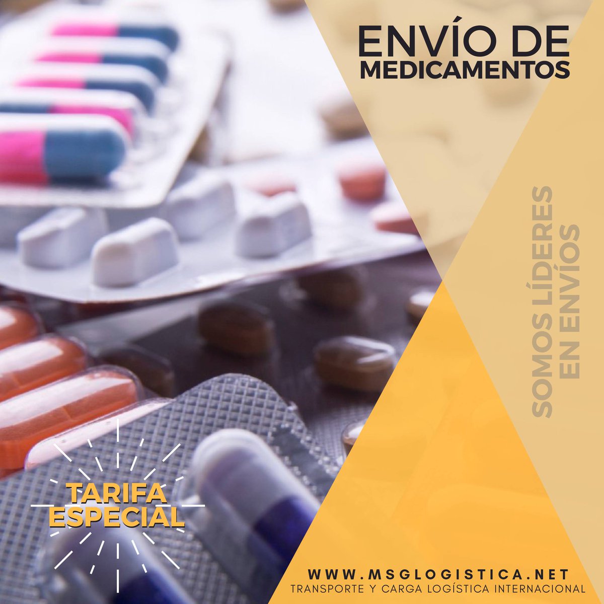 msglogistica's tweet photo. Nos preocupamos por ti y por eso queremos brindarte el servicio de envío de medicamentos a una tarifa especial ¡Somos líderes!

#MSGLogistica

#TRANSPORTE #Logistica #Internacional #Mundo #Servicio #Envio #Aduana #Carga #Almacen #work #working #job #office #company #logistics https://t.co/u1XZUyMxik