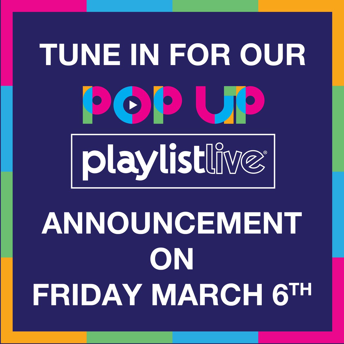 PlaylistLive's tweet photo. Pop Up #PlaylistLive announcement THIS FRIDAY! Be ready. https://t.co/5P5mp8mn1Y