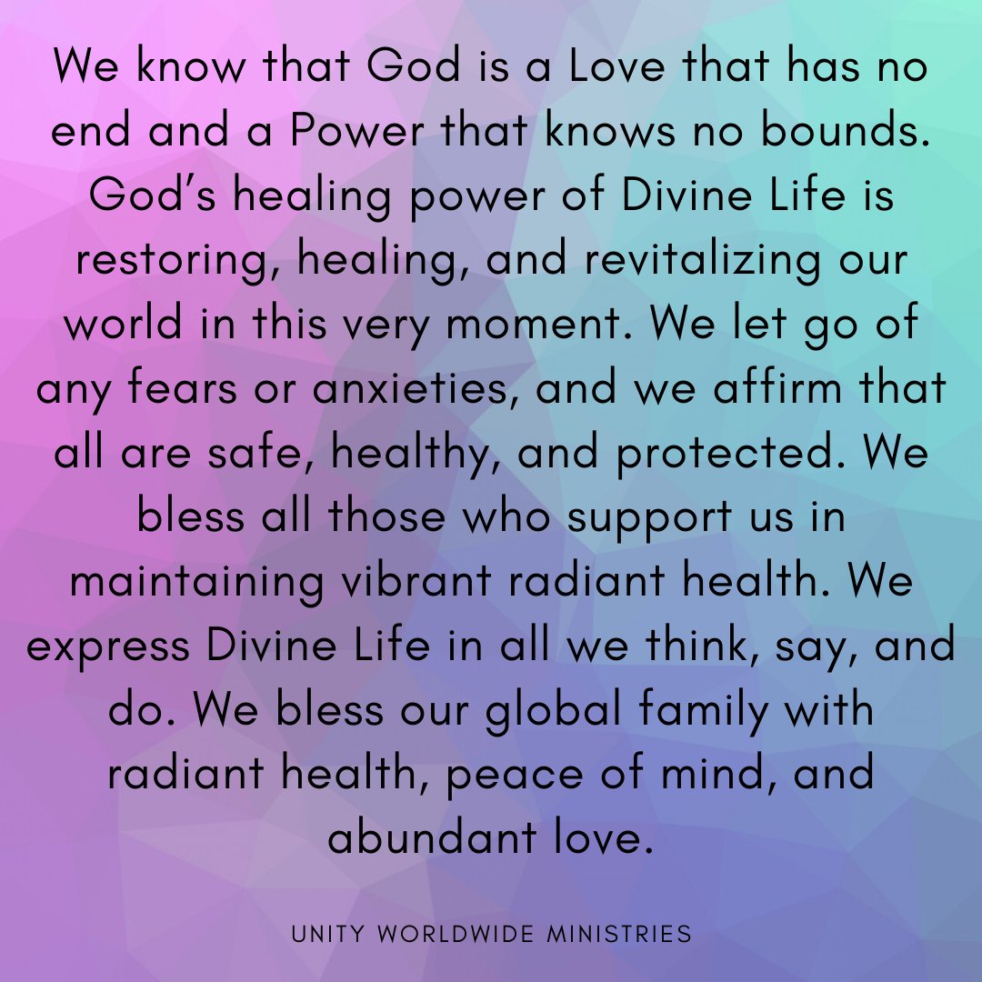 UnityofTempe's tweet image. In times of uncertainty, "the first and most important step is always prayer." Our thanks to our beloved friends at Unity Worldwide Ministries for sharing this prayer in a recent communication...
#prayer #intention