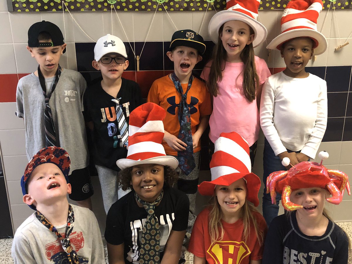 ChristinePyron's tweet photo. Dr. Seuss hat day @CastlemanCreek https://t.co/ncOQIwIA0O