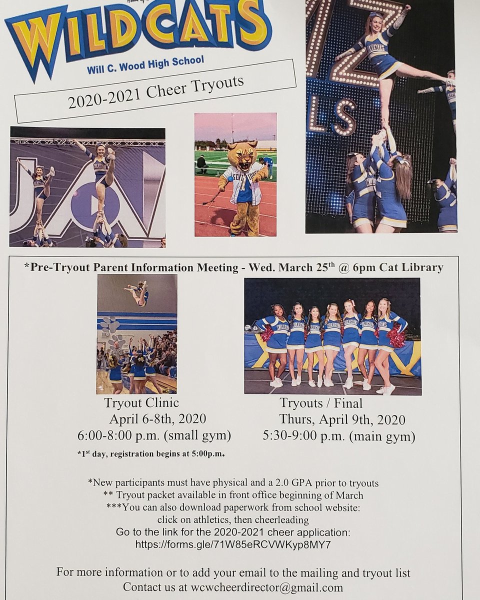 WCWCheer's tweet photo. New season tryouts! Spread the word! https://t.co/JH3dwl95Va