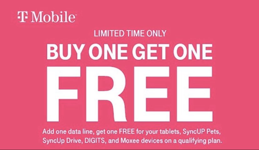 ChadMJames1's tweet photo. With the power of our network hotspots &amp; tablets + innovation in products like SyncUp Drive, SyncUp Pets &amp; DIGITS.there's no better time to become more connected! Activate &amp; buy one of these products and get another line FREE! @DowntownCincy 6th St T-Mobile location @myamtel https://t.co/yU6K6W2mQP