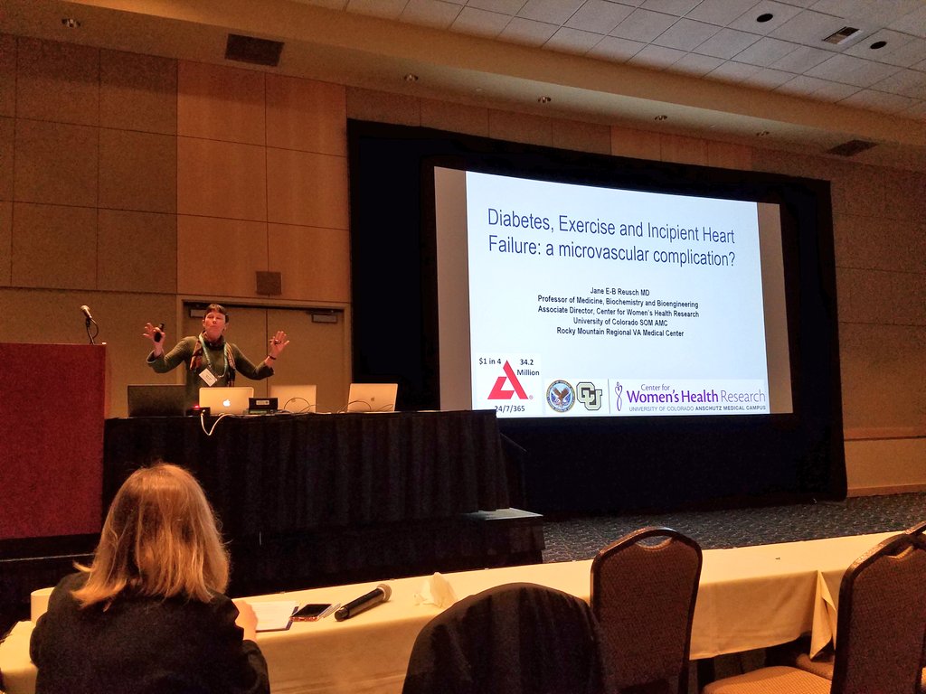EMatthewMorris2's tweet photo. ...and now Dr. Jane Reusch from @CUAnschutz is sharing her labs work on mechanisms of reduced exercise capacity in type 2 diabetes. #KSexercise #KSheartfail https://t.co/Q0pmLPZUxn