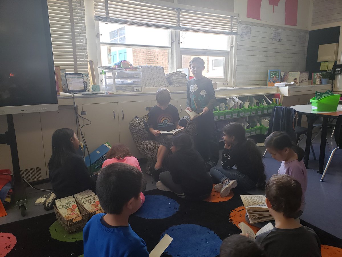 SDSymington's tweet photo. The student is the teacher! Enjoying our class read aloud of Charlotte's Web together. It's nice to sit and listen to one of my favourite books alongside students.
#haysboroloveslearning https://t.co/O8ICrpq5xE