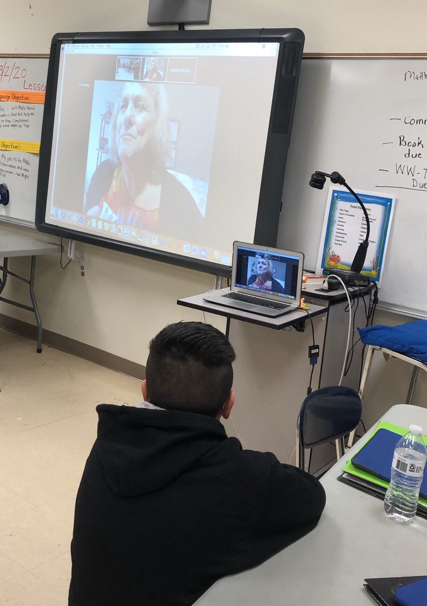 CEJTaylor's tweet photo. 7th Grade ELA STEM students connect with author Peggy Purser Freeman to learn about writing historical fiction. @neprisapp @GreeneCoMiddle @Jgarscie @Garcia1RSH https://t.co/nEWJ0QtUR4