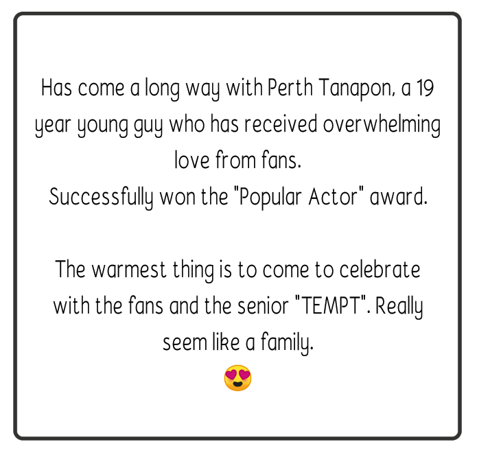 KingdomPPEInter's tweet photo. Perth liked this post.
TRANS cap:
Nong has really come a long way and will go further. Phi believes in Nong's ability. 🖤🐯
#KDPPE #PerthTanapon
#คมชัดลึกอวอร์ดครั้งที่16
#นักแสดงชายยอดนิยม
#ProudOfUPerth
Source: https://t.co/kzedGrXdSn
TRANS in pic: https://t.co/7BfquNvRma