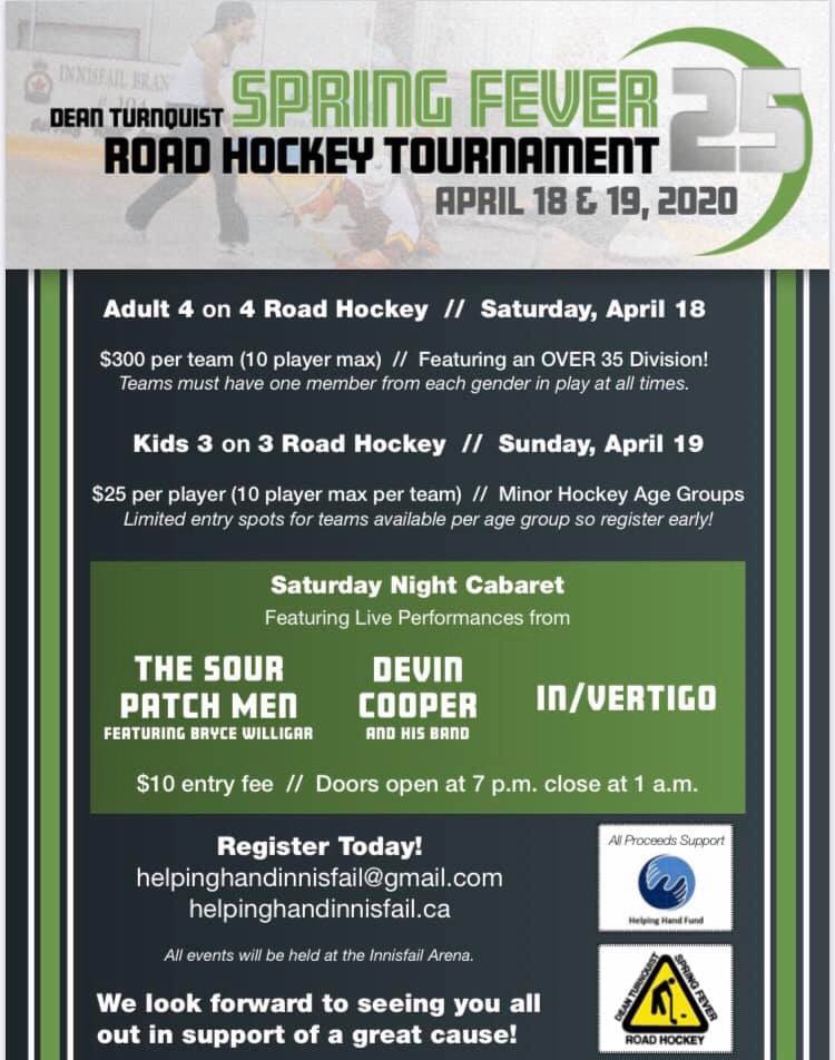 🏒🐥Early Bird!! 🐥🏒

MARCH 15!!
Register your adult team prior to Mar 15: $250
Register your adult team after Mar 15: $300

Kids team prior to Mar 15: draw for Pizza Party

Get your teams in NOW!!
Helpinghandinnisfail.ca