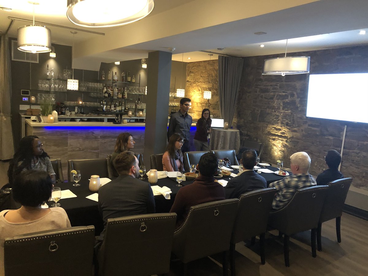 DrPanju's tweet photo. Fantastic IM journal club. Great presentation by Shreyesh and Oksana. Always great to have the lead author present at the journal club. Great organization Deborah and Oksana. The restaurant and discussion idea was awesome @McMasterGIM @DrLoriWhitehead @DreamHeme @LessMarts https://t.co/Bi4P8LT6lD