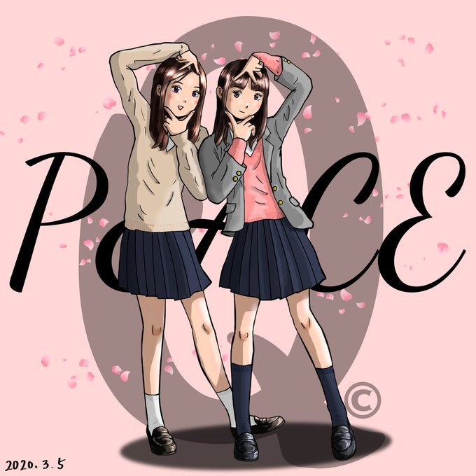 プリクラポーズのtwitterイラスト検索結果