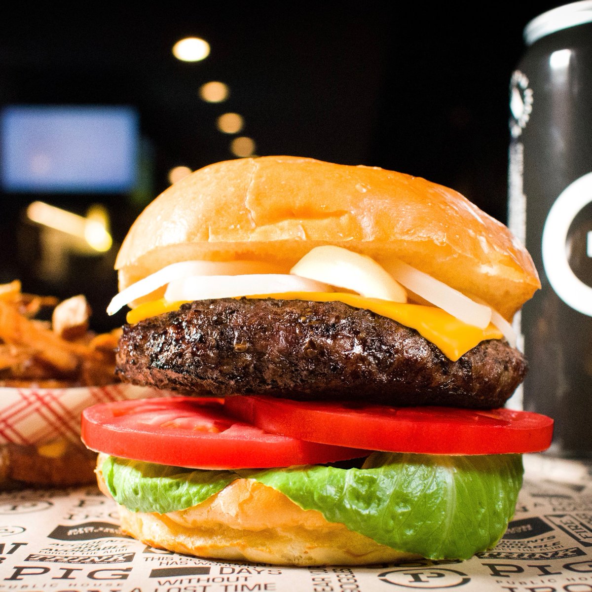 PigIronPub's tweet photo. WORKER BURGER // 
Lettuce, tomato, sautéed onions, choice of cheese https://t.co/w3p55tq6wZ
