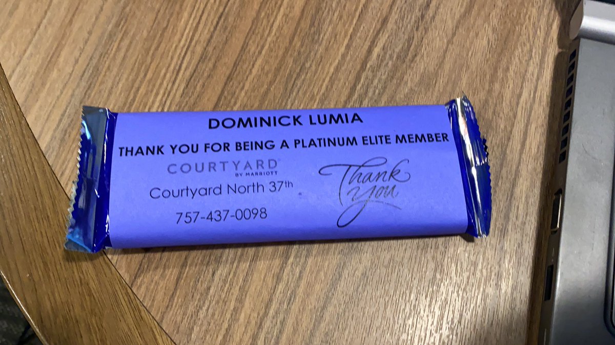 kenmoredogs's tweet photo. It might just be a candy bar; this type of customer appreciation by @MarriottBonvoy is just one of the several “feel good moments” that keeps me coming back! #happy #sprint #cxmission #nostoreleftbehind @ELBTravels @PhilDMV @SusanJoblon @OgieGajewski @ChappySprint @kaiservirani https://t.co/GcDKH2BZXQ