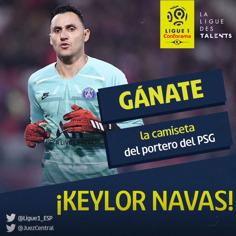 Juezcentral's tweet photo. ❌DINÁMICA CAMISETA DE KEYLOR NAVAS DEL PSG:

1. Dar RT y LIKE a este tuit.
2. Seguir a @Ligue1_ESP 
3. Seguir a @Juezcentral 

-Todos pueden participar.
-Sorteo Mundial.

El ganador se anunciará el domingo 08 de marzo a las 5:30 pm (Hora Colombia).
¡VAMOOOOOOOOOOOOOOOOOOOOOOOS! https://t.co/o4kKew45CF