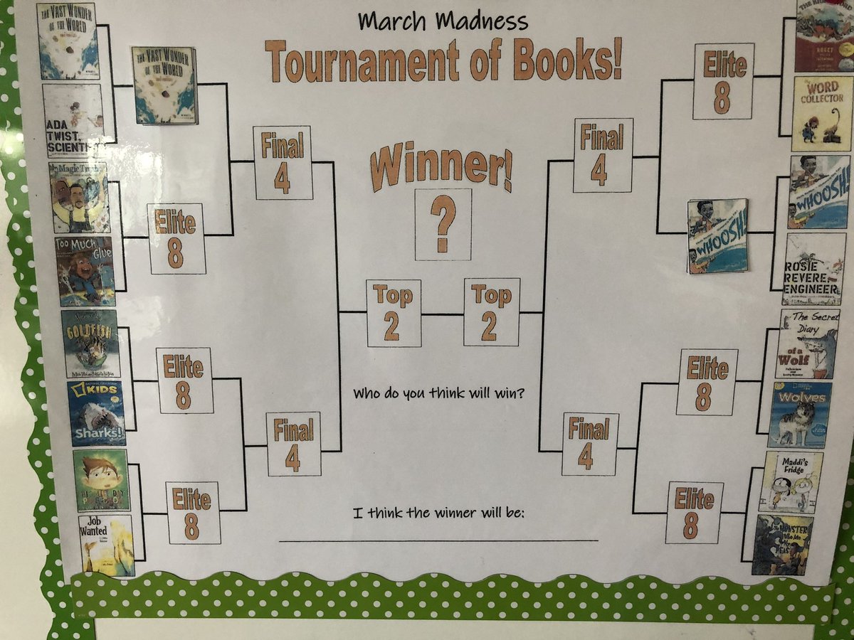 March Madness Science Book Bracket!!! The students are enjoying putting each read aloud head to head with another and choosing their favorite!🏀 📚 🧪