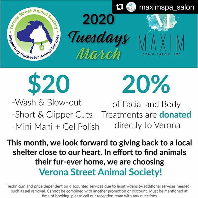 VSAS_RAS's tweet photo. Look what our amazing friends at @maximspa_salon are doing this month! 🐾 ♥️ https://t.co/E7yu1XKsaP https://t.co/IVWf8HL0wj