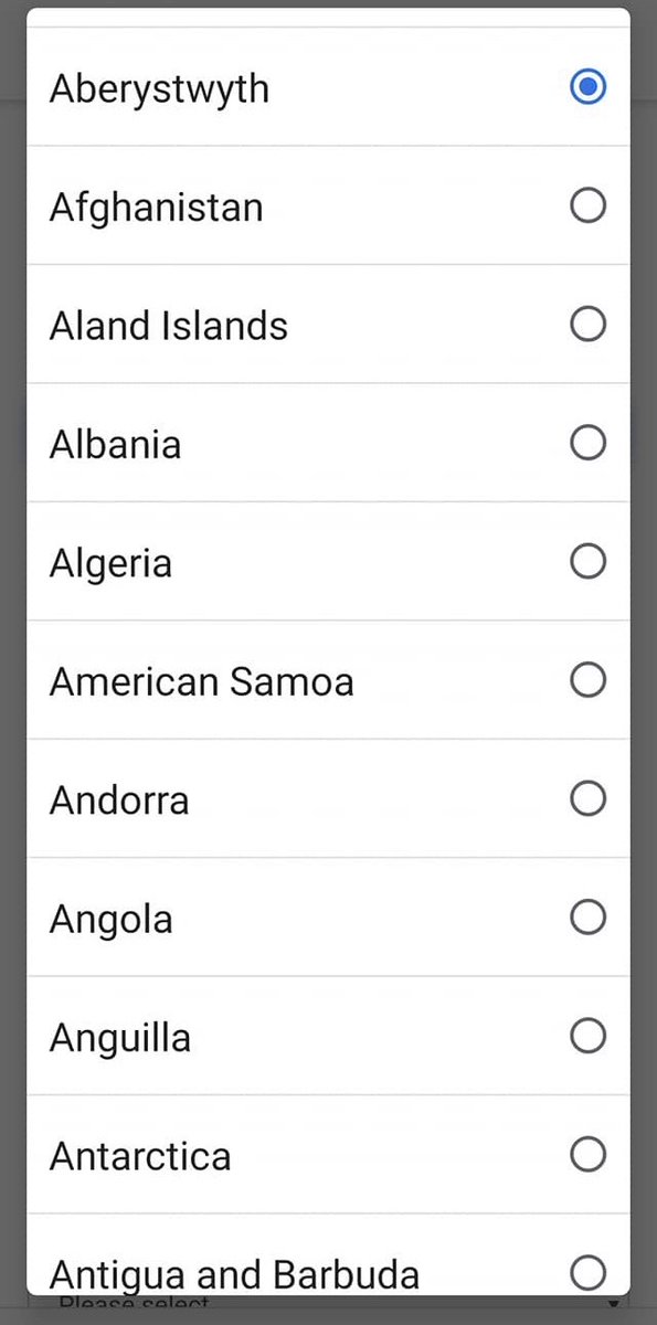 BeijingWelsh's tweet photo. Being far away from #Wales means we sometimes miss some news...

The screenshot was taken from one of those 'drop-down' and select your country lists... 

#aberystwyth do you have something to tell us? 

....the first break-away welsh republic 😂🏴󠁧󠁢󠁷󠁬󠁳󠁿 https://t.co/eovzKYTiGP