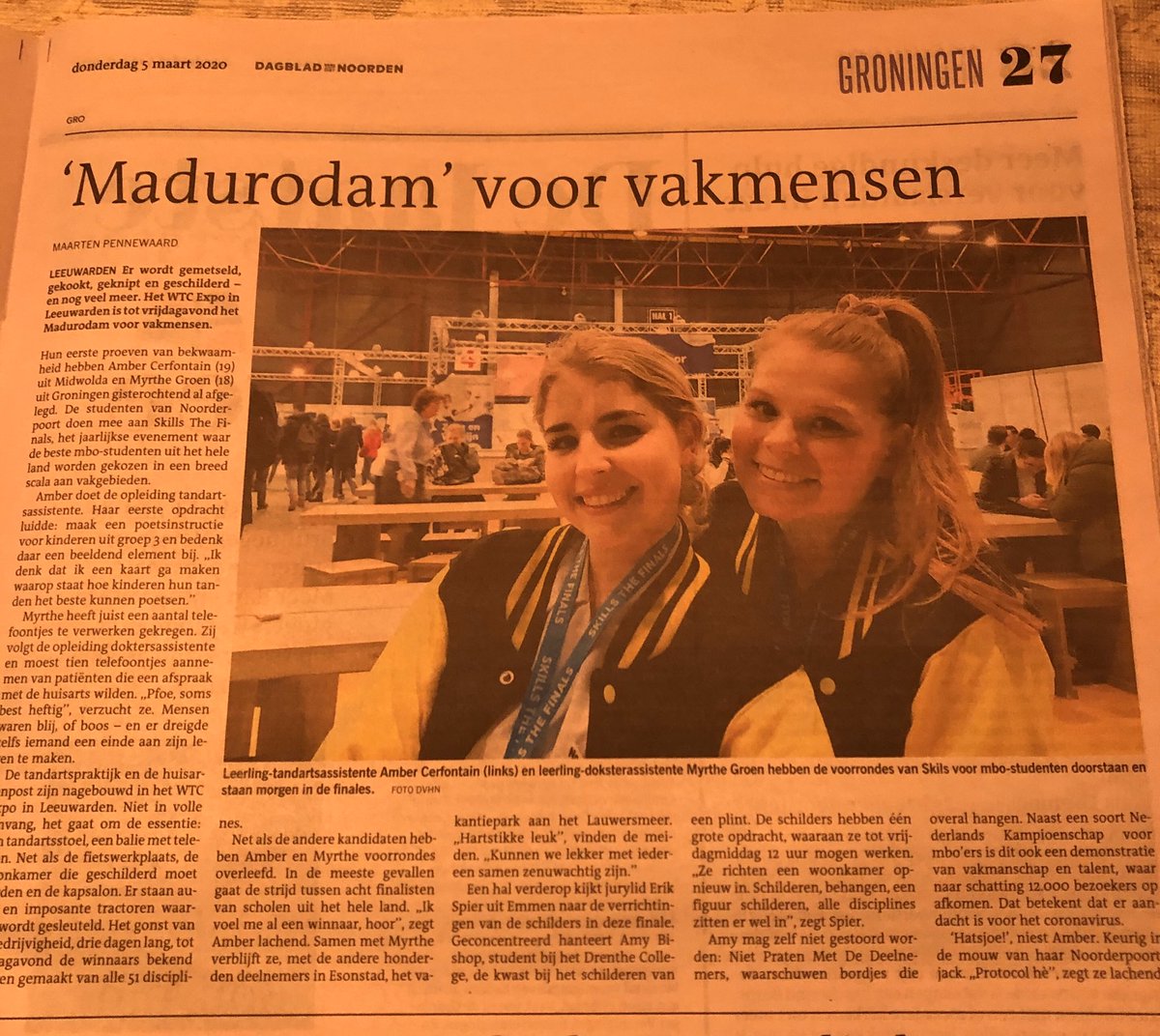 Mooi artikel in <a href="/dvhn_nl/">Dagblad van het Noorden</a>  over onze    <a href="/Noorderpoort/">Noorderpoort</a> kanjers <a href="/WorldSkillsNL/">WorldSkills NL</a> <a href="/Noorderpoort/">Noorderpoort</a>