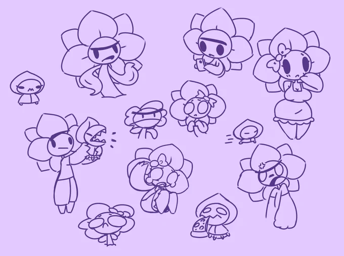 mega old flower characters i'm finally bringing back
their names are Root and Petal ? 