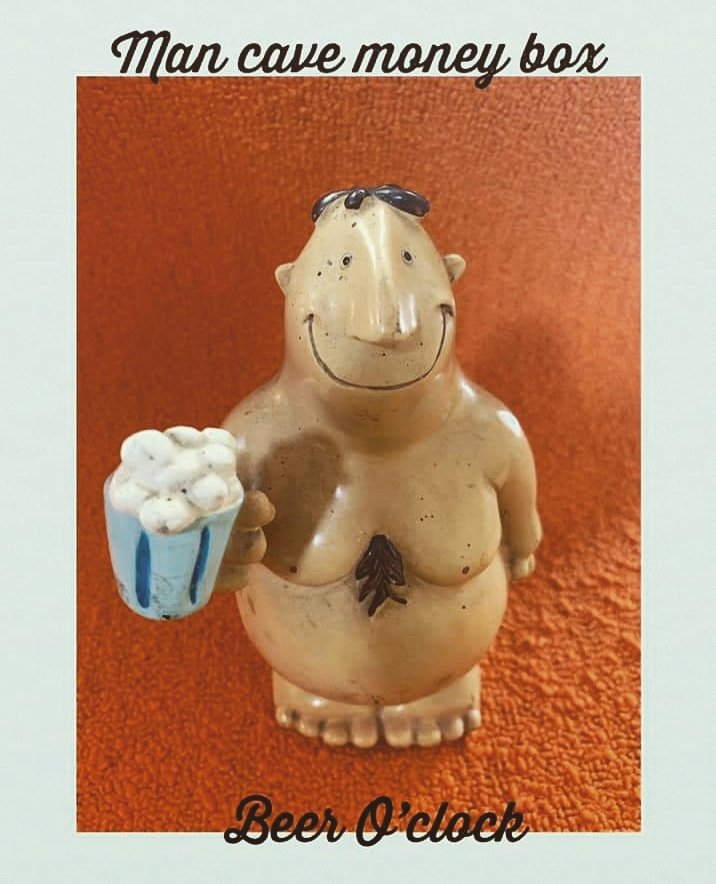 Rudie nudie #orangedaze #orange_daze #retro #vintage #kitsch #collectibles #collectables #moneybox #save #mancave #decor #man #chesthair #beer #humour #forsale