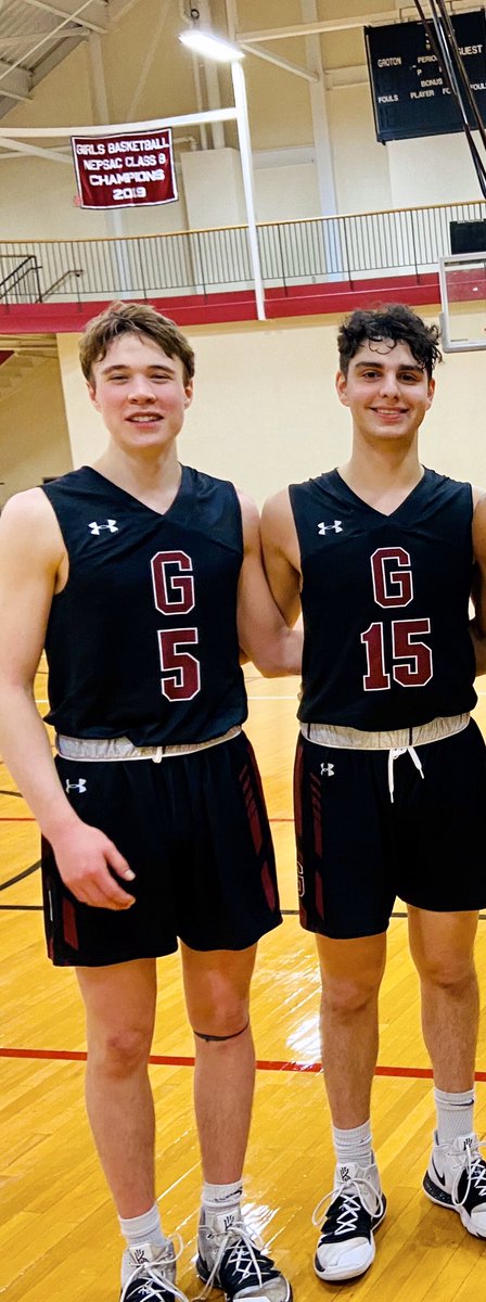 CoachFrancis31's tweet photo. Happy to finally announce that these two men were voted ISL Honorable Mention! @NathanielSalan1 and @ramihahami had breakout seasons and they will be a backcourt to be reckoned with next season! #grotonbasketball https://t.co/qClNqINbnL
