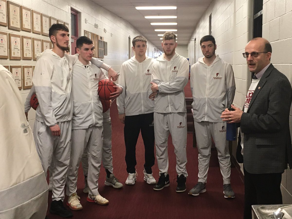 SC_Pride's tweet photo. A terrific gathering at #SpringfieldCollege this afternoon as our campus community recognized the men’s basketball team, which will play in Blake Arena this weekend in the NCAA Division III Championship First Round! #d3hoops https://t.co/iGAqnRLy8p