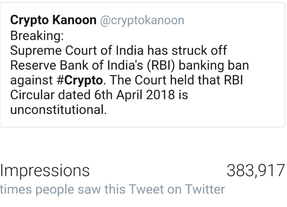 getkoinx's tweet image. Our message has reached to 3.83 lakh people in less than 24 hrs of the judgement.

#GoodMorning India.🚀🇮🇳
#RBIVsCRYPTO