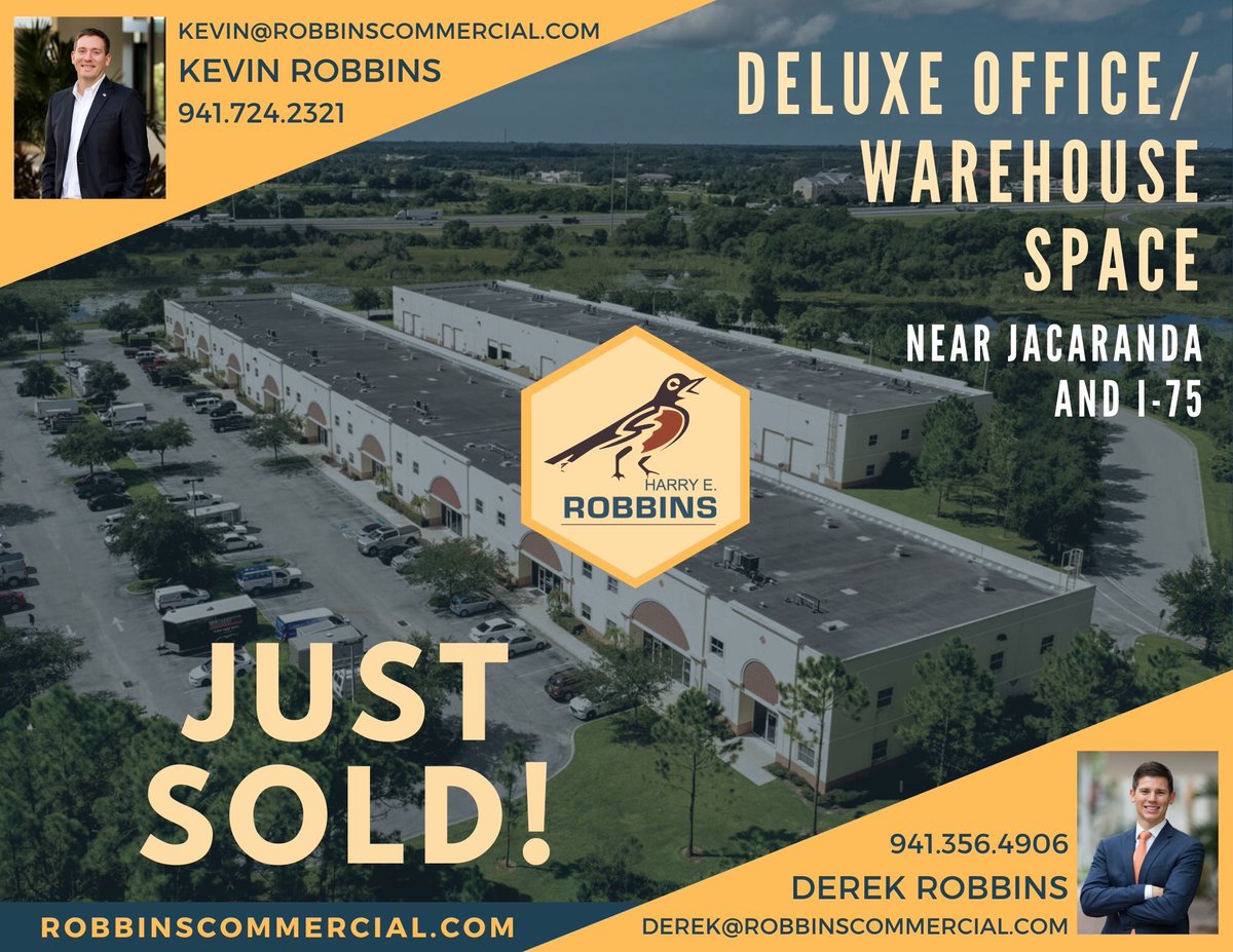 RobbinsRealty's tweet photo. Office-warehouse in #venicefl sold by Robbins Real Estate #commercialrealestate #realtor #FLrealestate https://t.co/HFLrJyGmJd