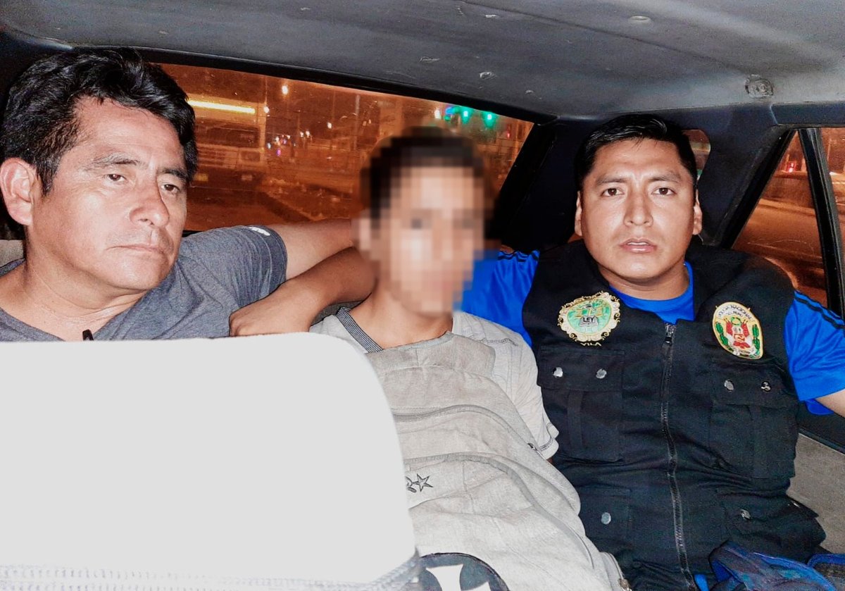 MininterPeru's tweet photo. #URGENTE Gracias a un esforzado trabajo de diversas unidades policiales, agentes de la División de Homicidios de la #Dirincri de la @PoliciaPeru, capturaron esta noche al menor M.F.A (15), acusado del asesinato de una niña en Independencia. #NingúnFeminicidioImpune https://t.co/OEdRCzuF28