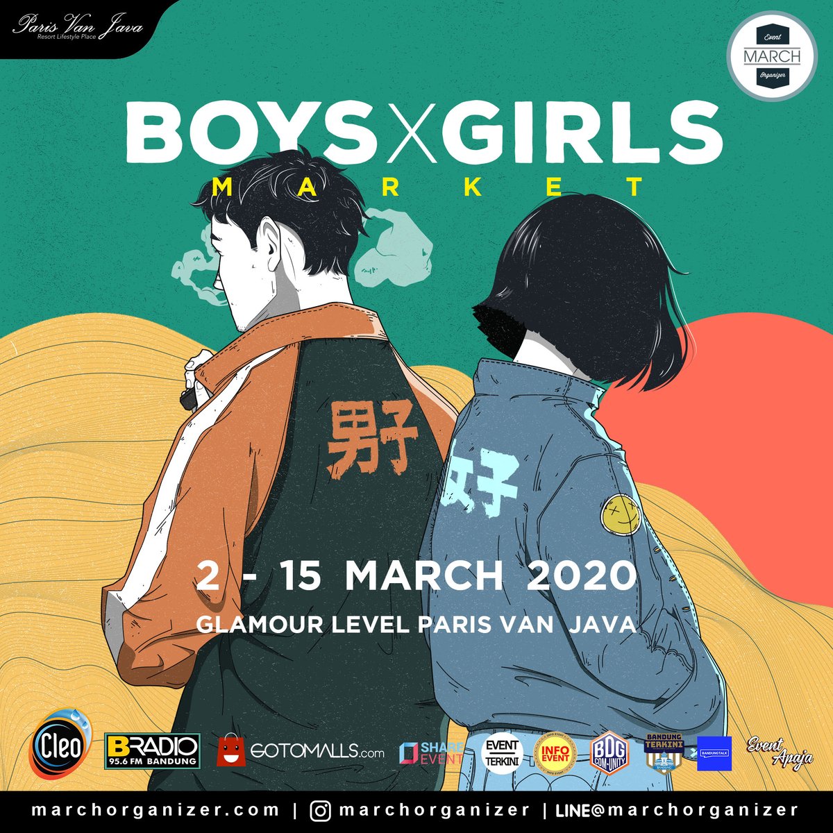 gotomalls's tweet photo. Boys and Girls Market hadir di Bandung!⁣
Dapatkan ragam kebutuhan fashionmu di @PVJbandung, tanggal 2-15 Maret 2020.

For any info and inquiries at
IG @MarchOrganizer⁣
🌐https://t.co/ah4cs75bia⁣⁣
📩info@marchorganizer.com⁣⁣
☎️082129968846⁣⁣

#MarchOrganizer #MarchEvent⁣ https://t.co/dLNSi2ZNL7