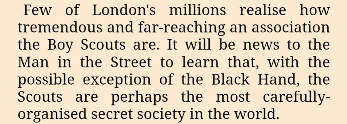 OfWodehouse's tweet photo. I'm starting to enjoy imagining that #theswoop is a description of the War in the later stories (Blandings, Drones Club). Makes the boy scouts seem more ominous. https://t.co/pUubT5wZvS