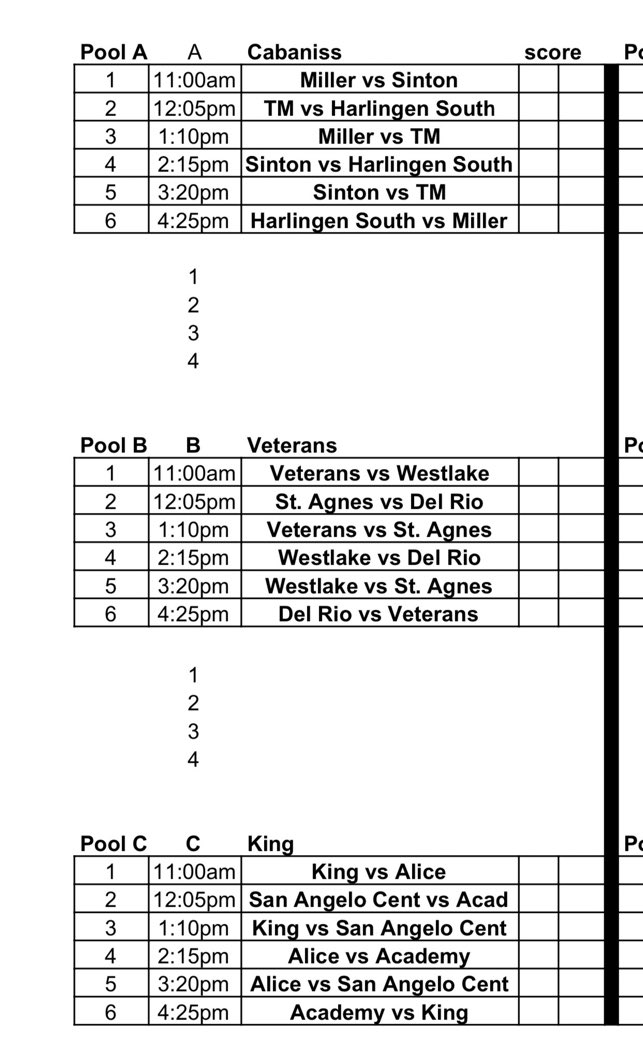 SintonPirates's tweet photo. Pool play info for tomorrow #SLPSB @Sinton_Softball Good luck, Lady Pirates!! ๐ฅ๐ดโโ ๏ธ https://t.co/jxYyQrt104