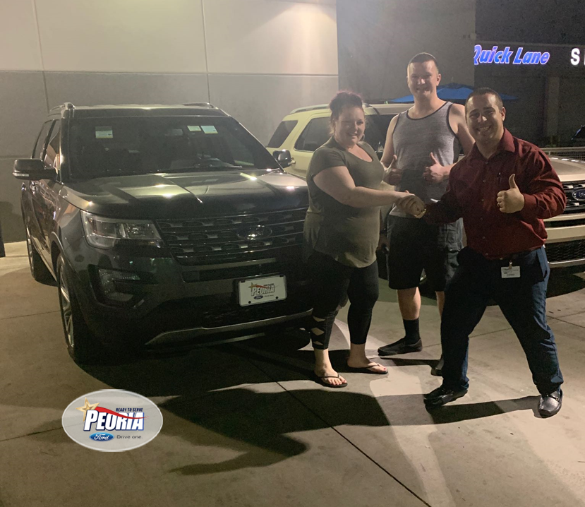 PeoriaFord's tweet image. Congratulations to a very happy Tamara on the purchase of her beautiful #2017FordExplorer Limited, assisted in the purchase by John-Ryan Anderson. If you are interested in a new or quality pre-owned #PeoriaFord vehicle, call John-Ryan at 623-210-5889. #ReadyToServe #JRtheCarGuy
