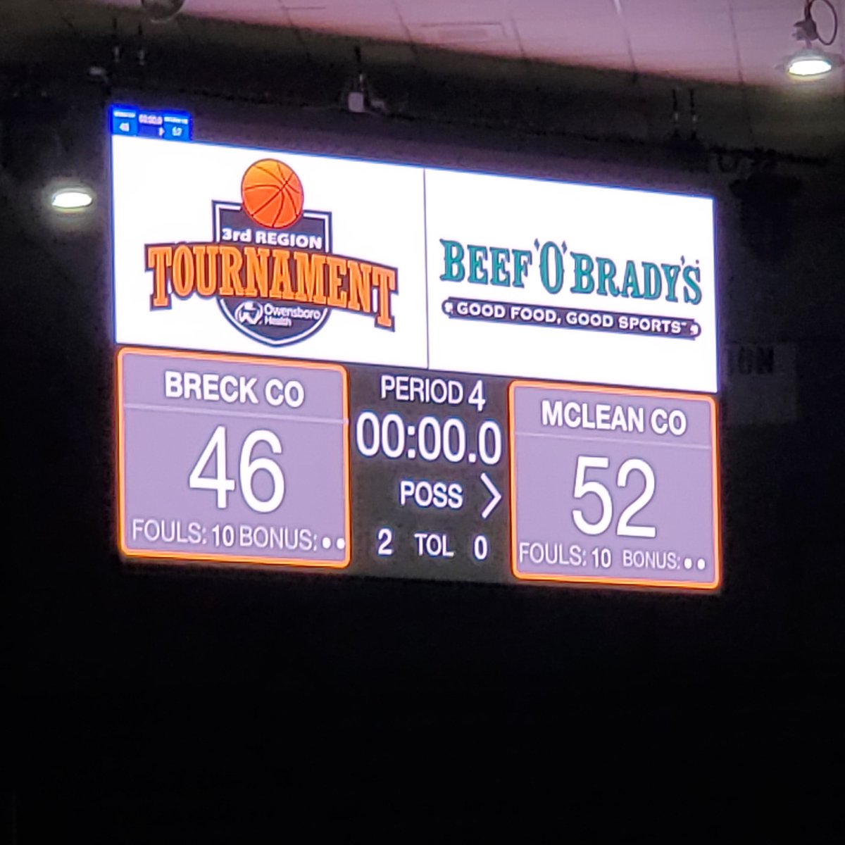 HomersRadio's tweet photo. The McLean Co. Cougars pull off another playoff upset, and get the W over Breck https://t.co/8btSOce5ct