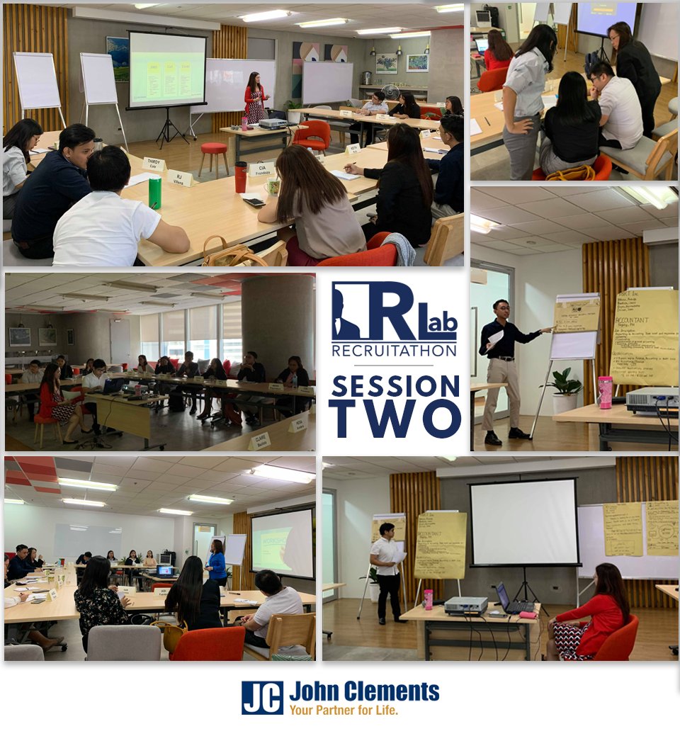 johnclementsph's tweet photo. A peak into our #Recruitathon week! Our participants have been engrossed in discussions incl science behind #recruitment, #digitilization in the industry & job matching workshops, to name a few. Tomorrow marks the end after which they get certified as a Recruiter! https://t.co/u2Nz1k5O6y