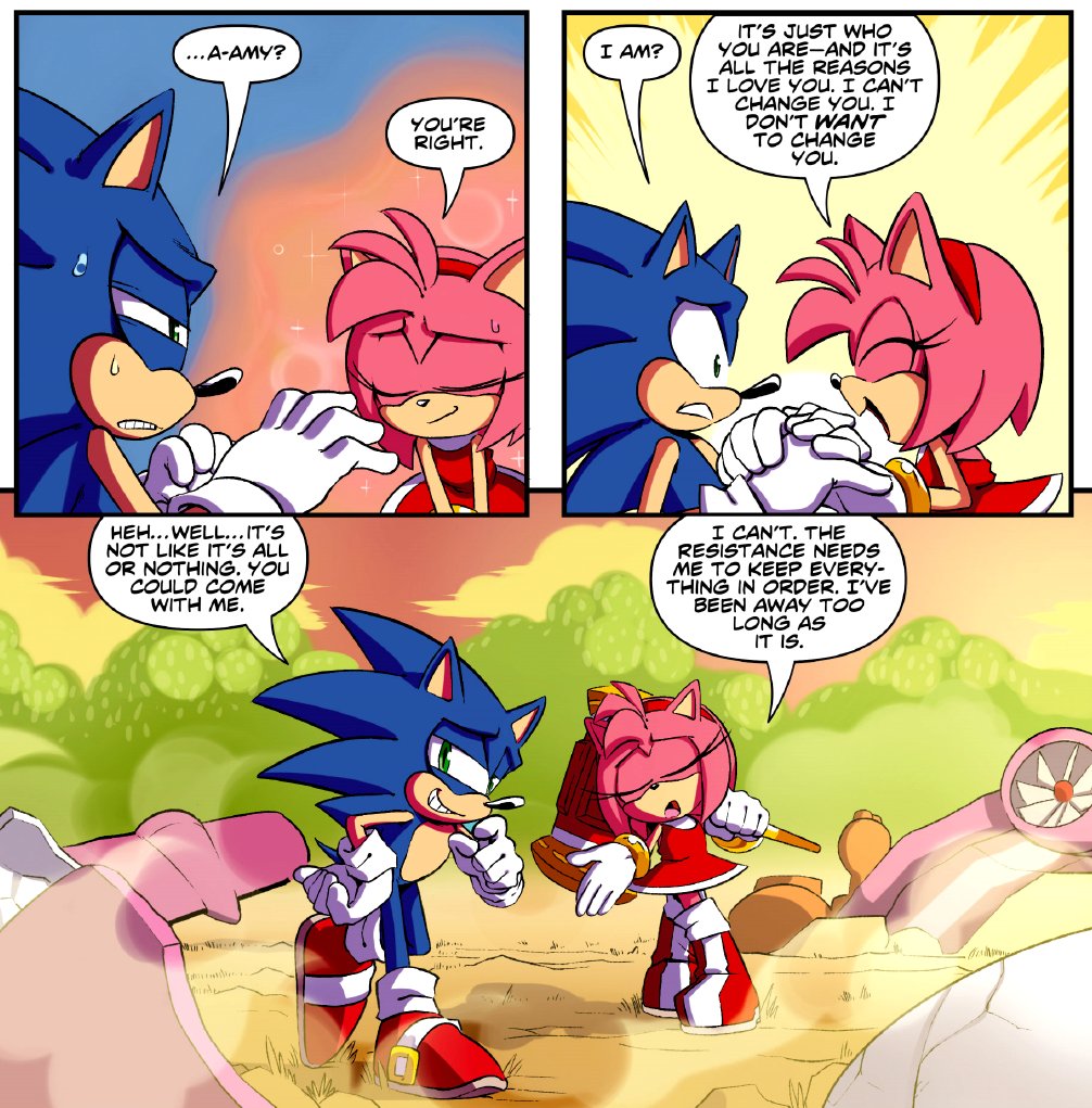 RGX 🌟 on X: @robnmccormack Sonic and Amy have a pretty good relationship  within the comics and they seem to have really good chemistry / enjoy  eachother's company. Whether SEGA allows Ian (