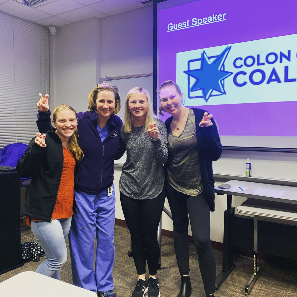 Dr. Lori Gordon spoke with #TCU’s student-led group Frogs Fighting Cancer tonight. She spoke about the prevalence of colon cancer and risks of the disease in a younger and and younger demographic. Thank you Dr. Gordon! Prevention starts first with awareness!