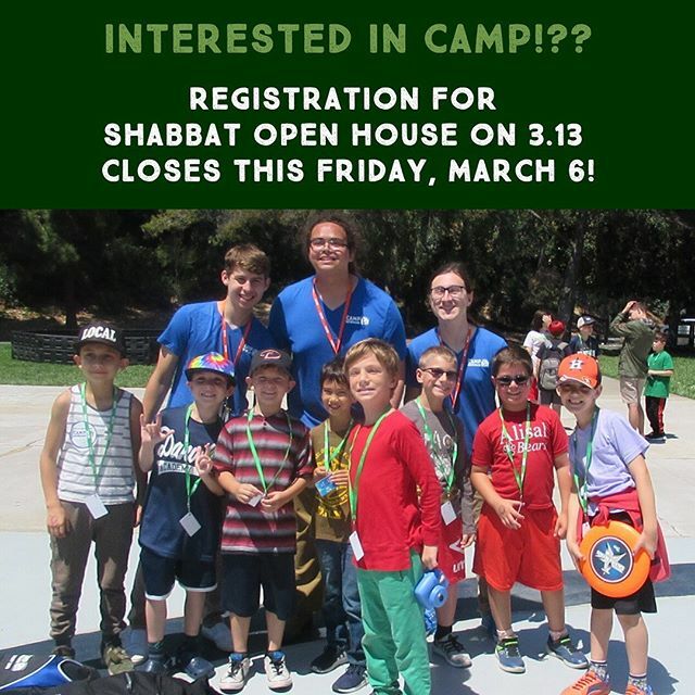 Interested in a taste of camp?! Or is your camper signed up for summer 2020?? The last day to register for our 3.13 Shabbat Open House is this Friday, 3.6 by 12pm PST. 
Join us for a magical Shabbat evening!! Only $36 per family. We can’t wait to see you… ift.tt/3auHbhe