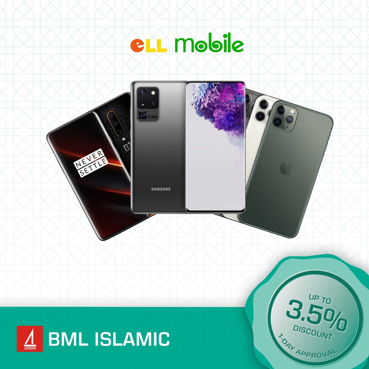 bankofmaldives's tweet photo. Shop for the latest smartphones and gadgets through #BMLIslamic Personal Financing at @ellmobile and receive up to 3.5% discount!

Apply for BML Islamic Personal Financing and stand to WIN an iPhone every week and a grand prize of MVR 100,000!

To apply: https://t.co/JN9DC9h5RZ https://t.co/SHjpSi5Pv8