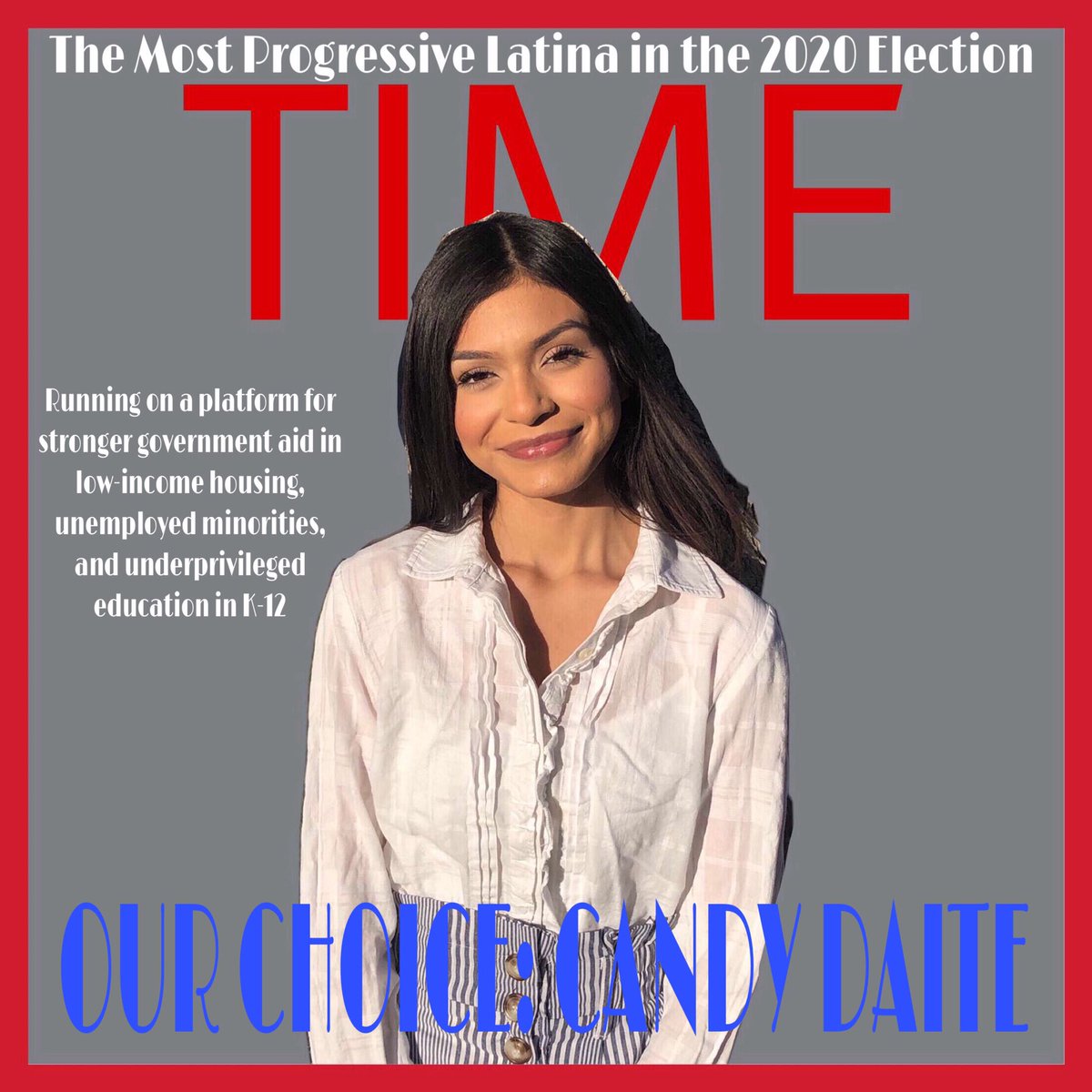 CandyDaite's tweet photo. I just did a photo shoot with the @TIME Magazine. I was able to speak on the real issues of America and the importance that they hold. I love doing what I do and being able to bring awareness to critical topics! https://t.co/luIvBEONQG