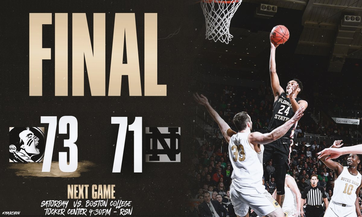 FSUHoops's tweet photo. NOLES WIN!!!!!!
#MarchOn https://t.co/Mi1f7vPrRx