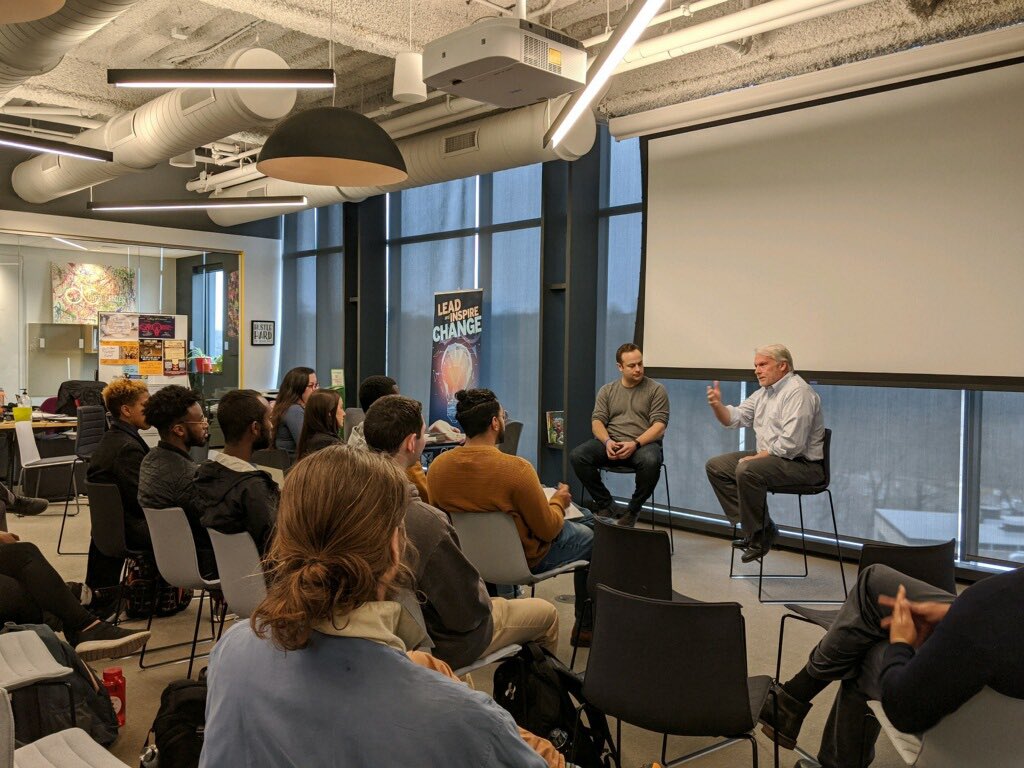 YusufDahl's tweet image. ⁦@Dyer_Lafayette⁩ hosted ⁦@Andela⁩ CEO ⁦@JeremyJ⁩ ⁦@LafCol⁩ to share his journey to connect brilliance w/ opportunity at all levels. Having worked ⁦⁦@Andela_Nigeria I have no doubt they will finish their mission to change how the world views talent