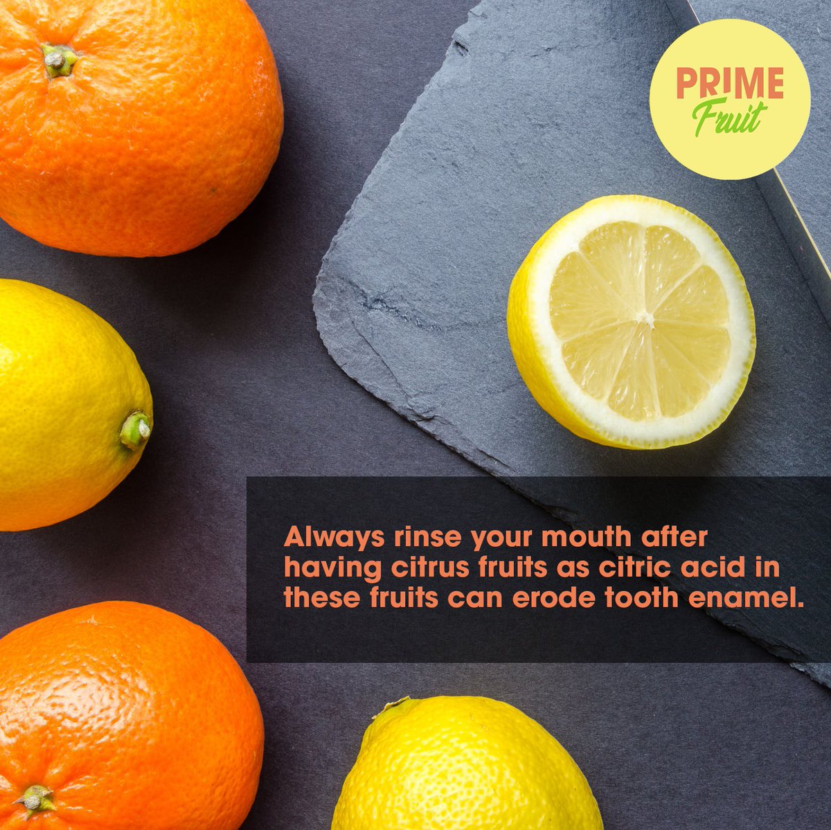 PrimeFruitUAE's tweet photo. You already know that citrus fruits are loaded with healthy goodness and are excellent sources of immune-boosting vitamin C, folate and thiamin. But make sure you rinse your mouth after eating to protect your teeth from citric acid.
#PrimeFruitUAE #FreshFarmFruit #DubaiFruits https://t.co/Rvqb5PPG2W