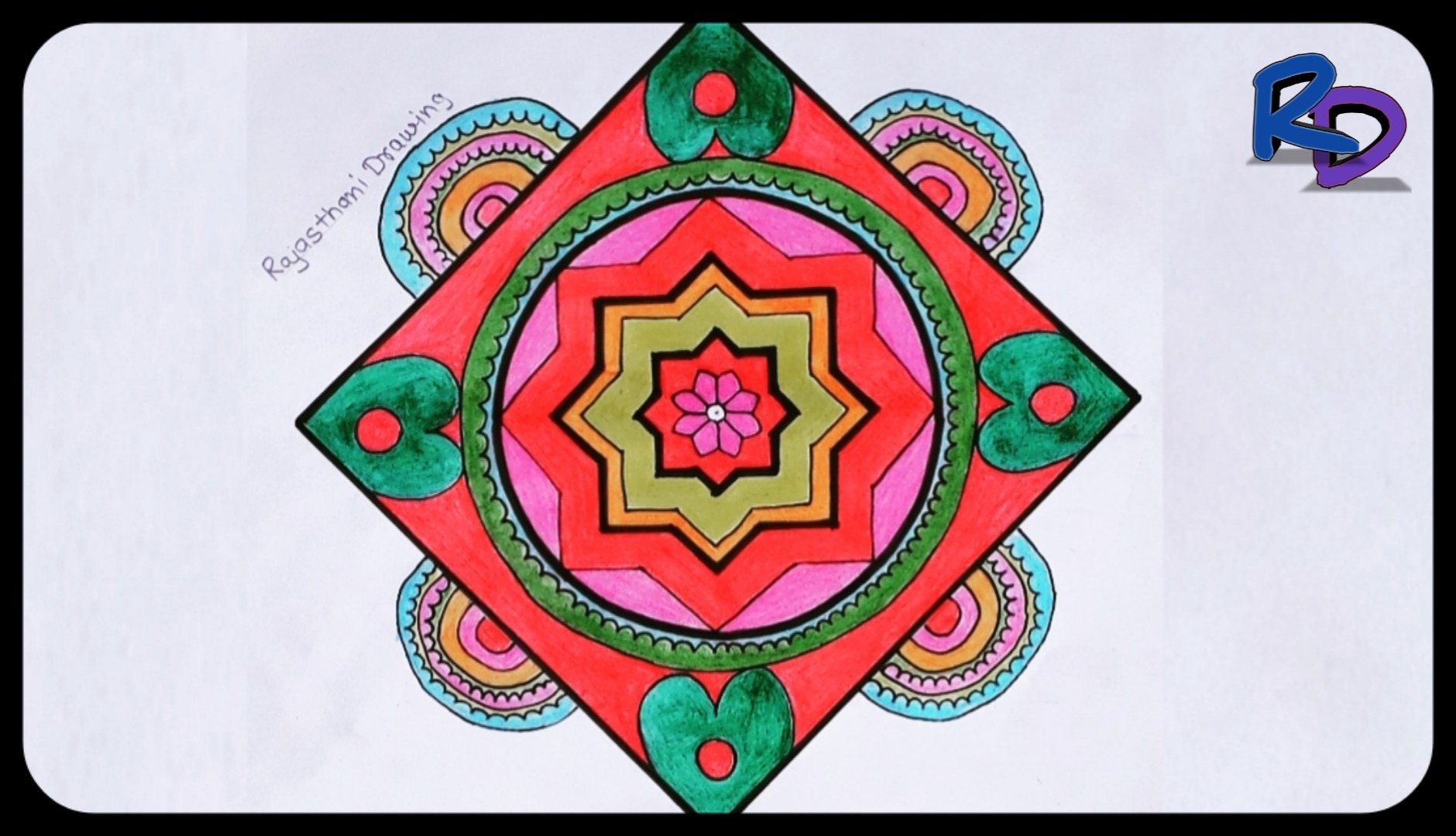 RatnaSiriFloorArt - Designs with Dots | Flowers | Fridays | Tuesdays | 3  Dot daily rangoli design 2112 - 3 x 3 straight dots {OWN DESIGN}. For Steps  to draw this rangoli,
